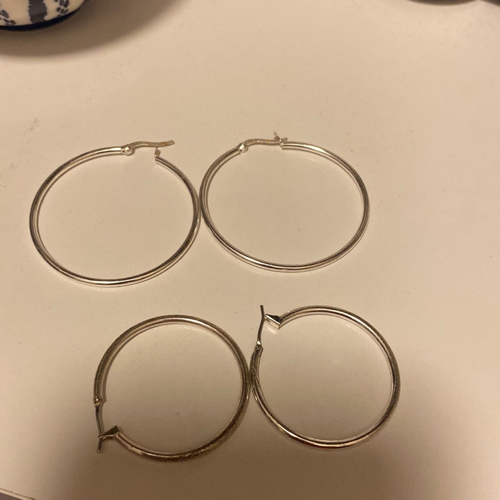Silver hoop earrings